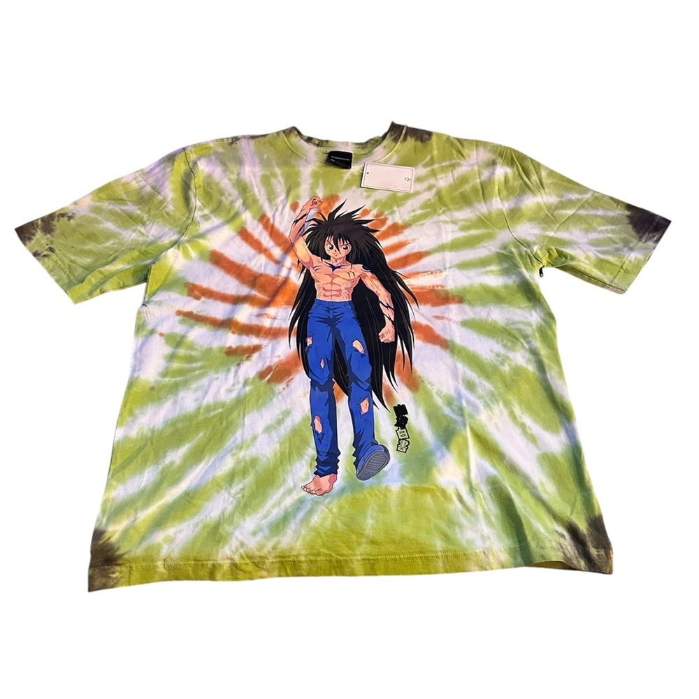 Tie-Dye Graphic Tee - Green and Orange